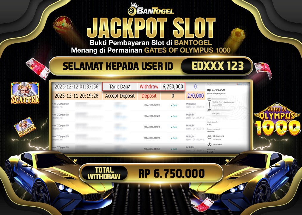 BUKTI JACKPOT LUNAS BANTOGEL
