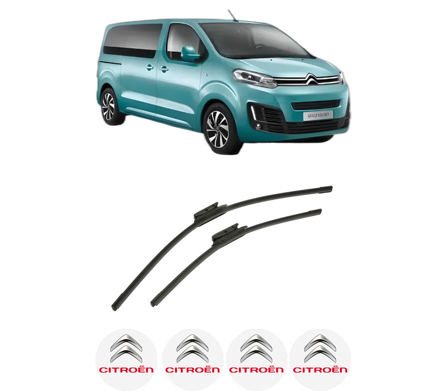 Set stergatoare auto CITROEN SPACETOURER Bus (V_) din 2016-2023, pentru parbriz auto, 2 bucati, Bosch Aerotwin, din cauciuc siliconat rezistent, 4 Stickere Auto CITROEN