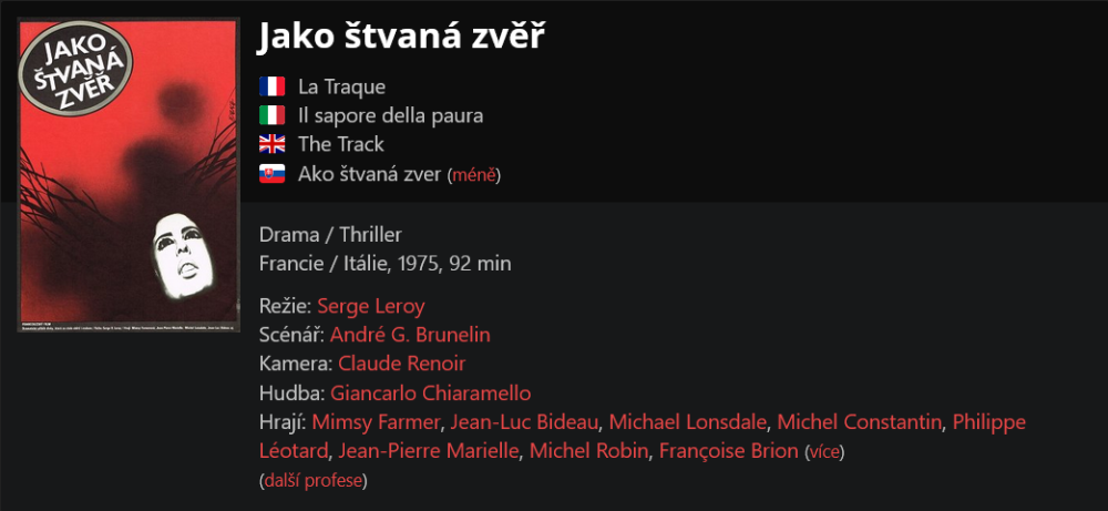 Jako štvaná zvěř / La Traque (1975)
