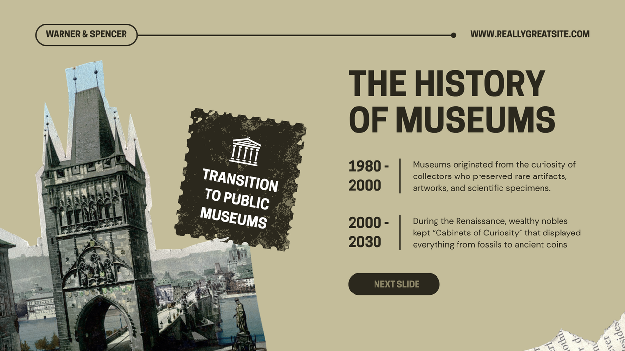 Cream Green Vintage Museum Presentation