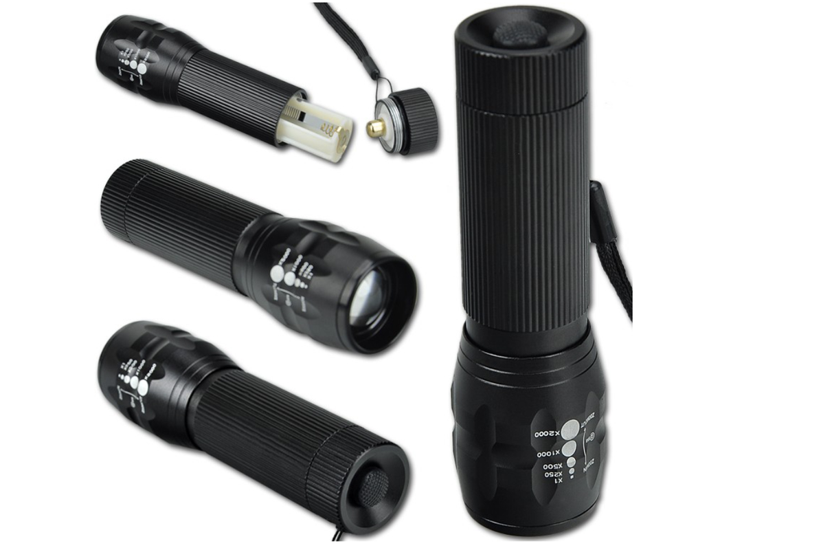 NAVIGATOR 1147 Portable Ultra Bright Handheld LED Flashlight with Adjustable Focus and 4 Light Modes Battery Included Outdoor Water Resistant Torch