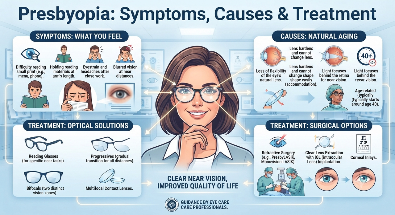 Presbyopia Symptoms Causes Treatment - Near vision changes after 40