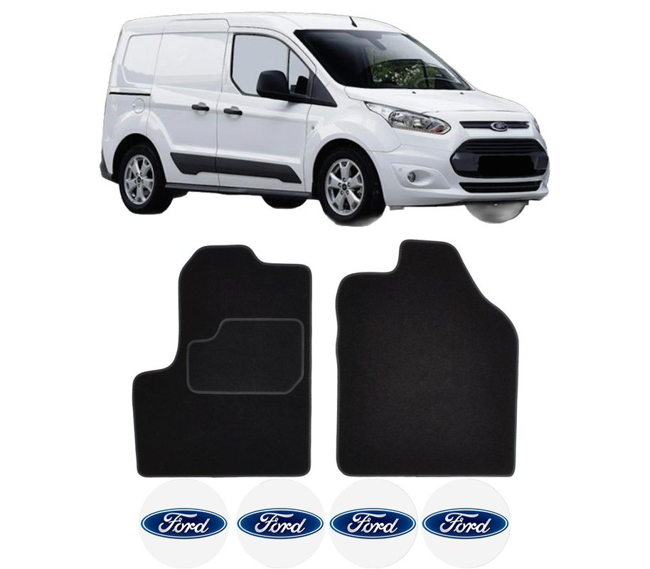 Set Covorase Presuri FORD TRANSIT CONNECT MPV din 2013-2015, Auto, Material Textil Mocheta, 4 Stickere auto cu FORD