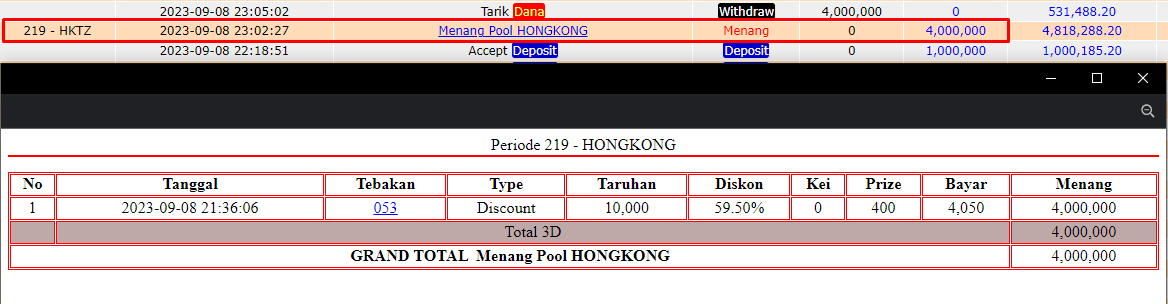 Bukti JP togel hari ini