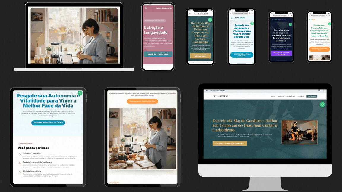 Exemplos de sites para nutricionistas