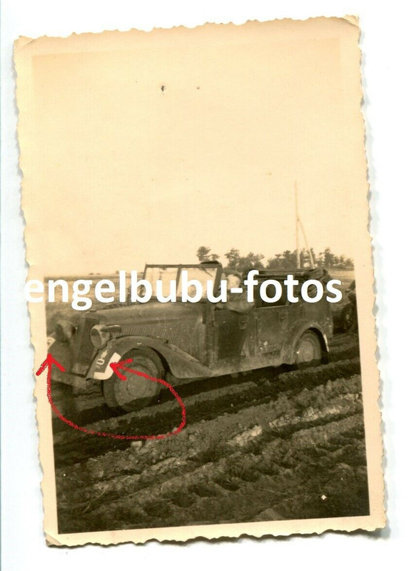 FOTO - Stug-Abt. 243 - STURMGESCHÜTZ - Fahrzeug - Kübelwagen mit WAPPEN