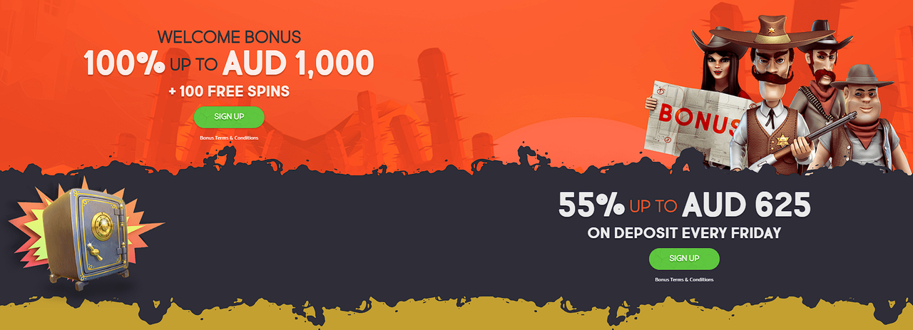 Array of lucrative bonus offers available at Guns Bet Casino