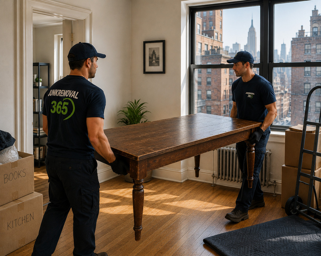 Old furniture removal from a New York apartment before a move