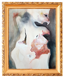 She-Vulture (Excoriation), 2020, watercolor, oil pencil