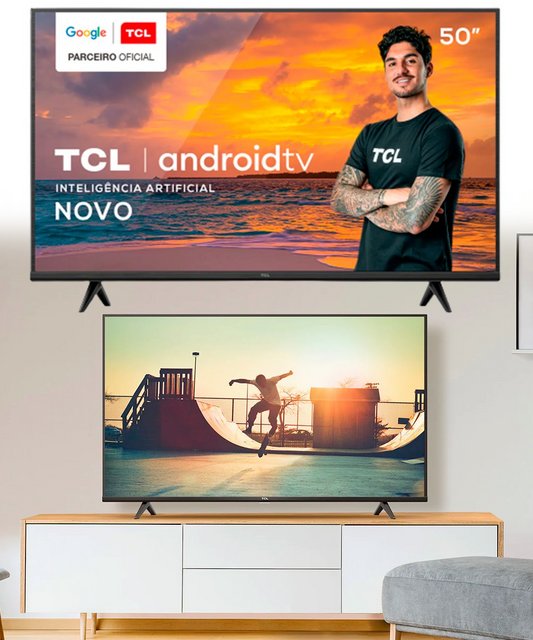 Smart TV TCL LED 4K UHD HDR 50″ Android TV com Comando por controle de Voz, Google Assistant e Wi-Fi – 50P615