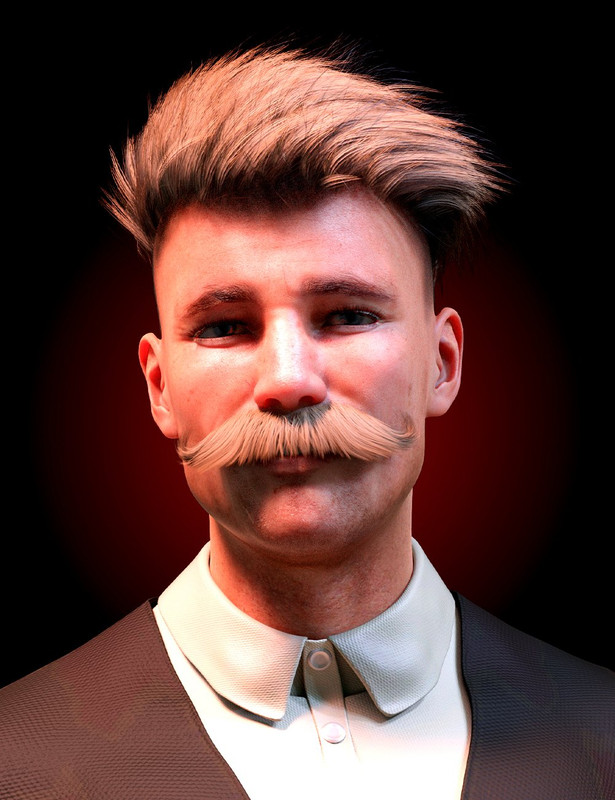 M3D Chuck Hair and Mustache for Genesis 8 and 8.1 Males M3D Chuck Hair and Mustache for Genesis 8 and 8.1 Males
