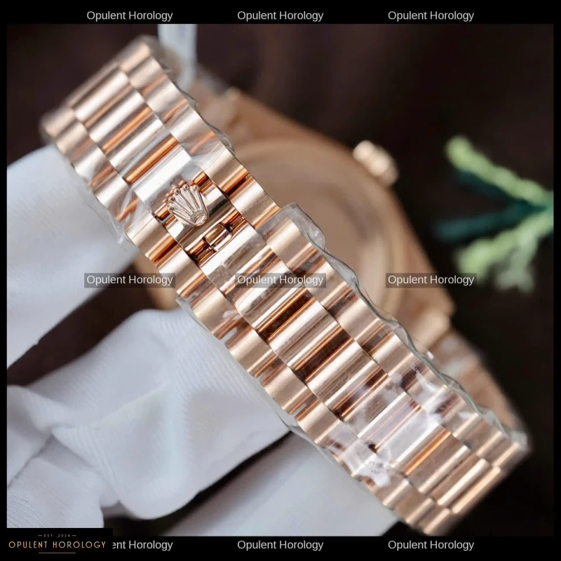 Rolex Day-Date 36 Real Gold Plated Meteorite Dial Baguette Moissanite