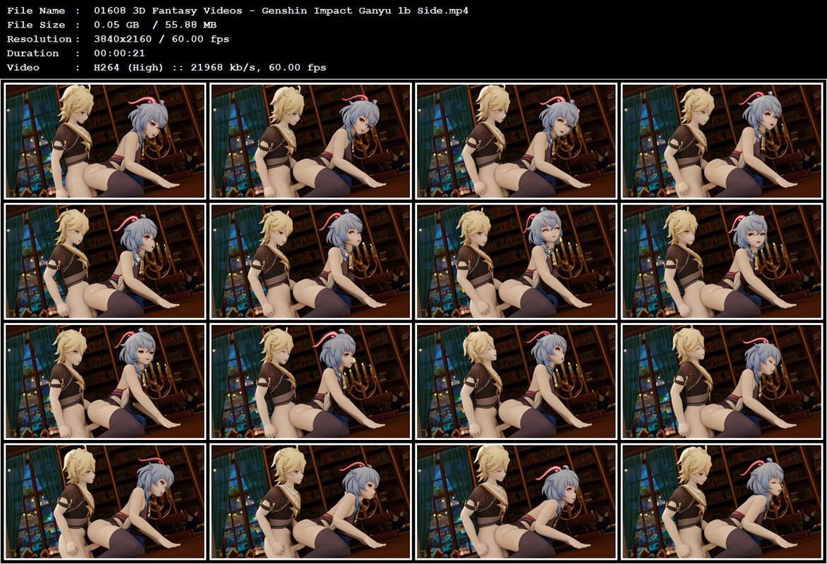 01608 3D Fantasy Videos - Genshin Impact Ganyu 1b Side.mp4