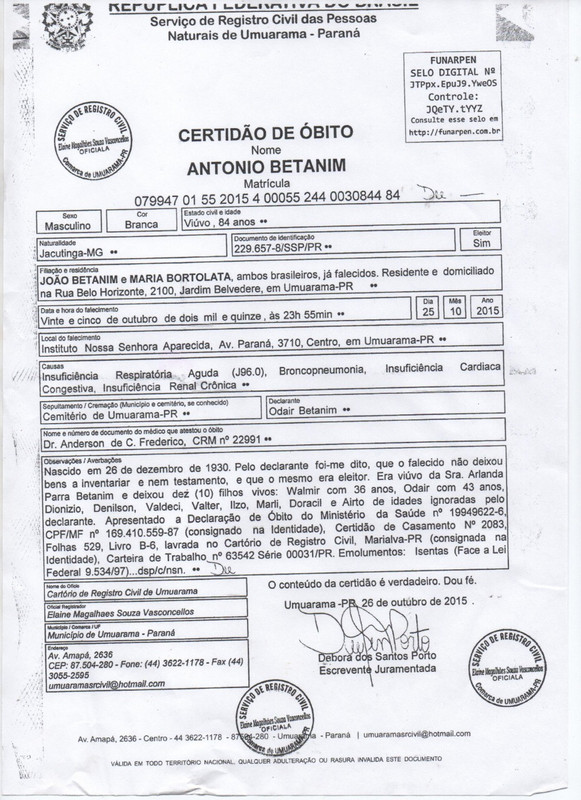 CERTIDAO DE ÓBITO