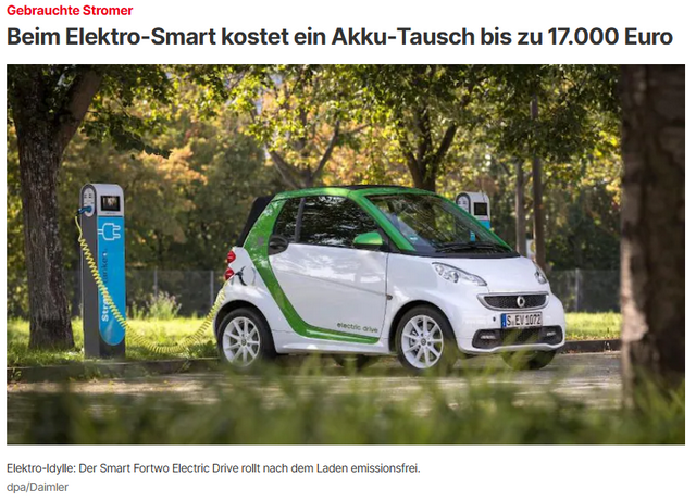 Preis Akku-Tausch beim Elektro-Smart