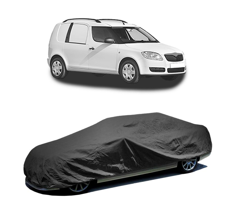 Husa tip prelata auto pentru SKODA ROOMSTER Praktik (5J) 2007 - 2015,culoare negru, material textil impermeabil, rezistanta la intemperii praf UV, CARPASSION Husa Protectie