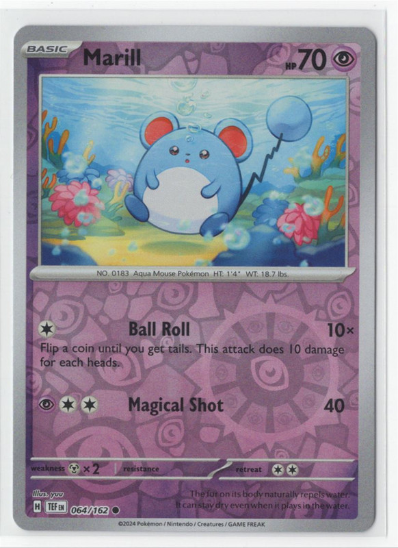 Pokemon Fuerzas Temporales - 064/162 Marill Holograma Inverso - Imagen 1 de 1