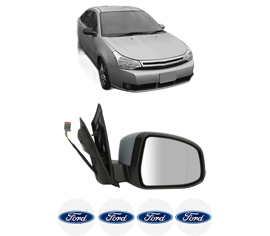 Oglinda Completa Dreapta FORD FOCUS din 1998-2021, auto, Reglaj Electric, 4 stickere auto cu FORD