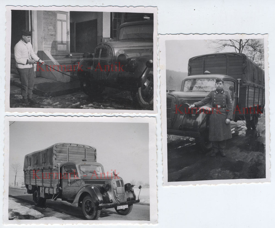 Fotos Wehrmacht RAD LKW Opel Ford Kolonnen Anhänger