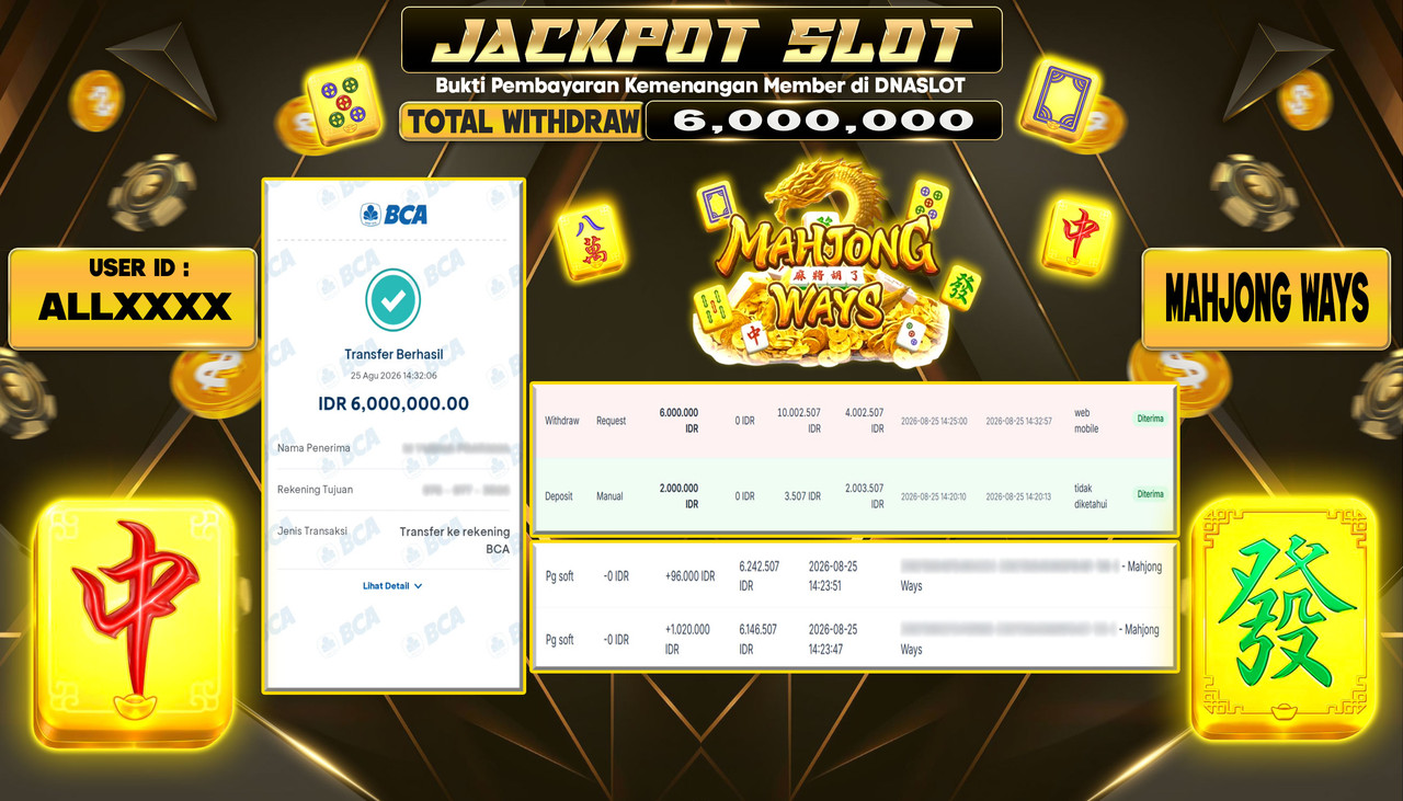 JACKPOT SLOT MAHJONG WAYS 1  25 AGUSTUS 2026