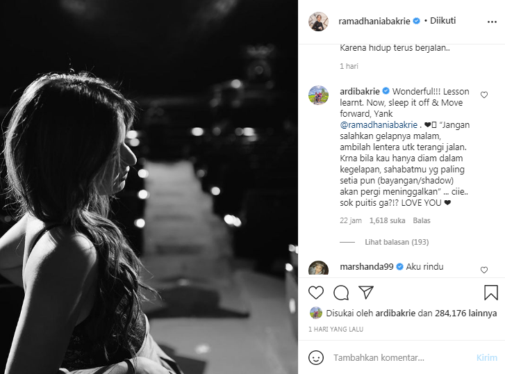 Ardi Bakrie beri dukungan manis untuk Nia Ramadhani