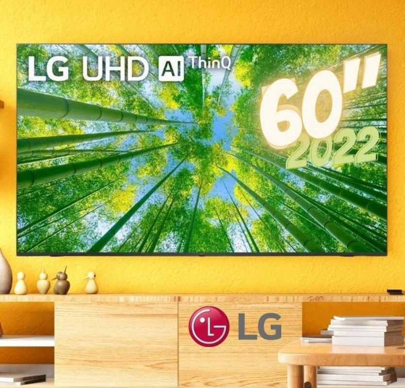 2022 Smart TV LG 60″ 4K UHD 60UQ8050 WiFi Bluetooth HDR Nvidia GEFORCE NOW ThinQAI Smart Magic Google Alexa