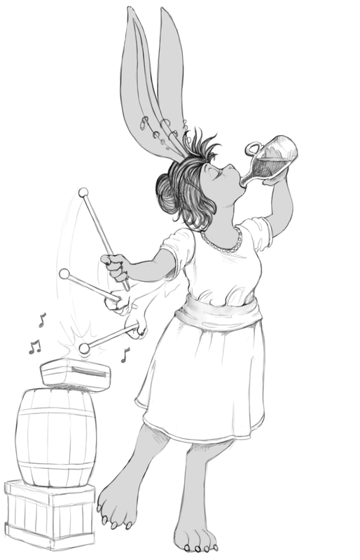 Hibiscus Playing And Drinking