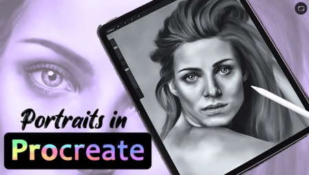 Realistic Portraits in Procreate: How to create a Grayscale Portrait