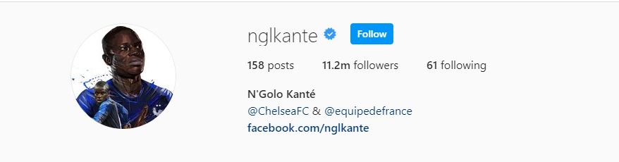 Kante's Instagram