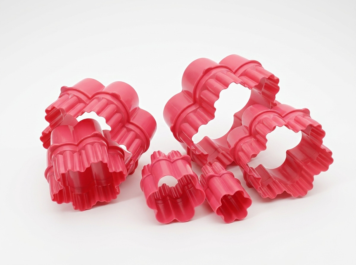 Cortador plastico para galletas y repostería forma de flor ondulado redonda