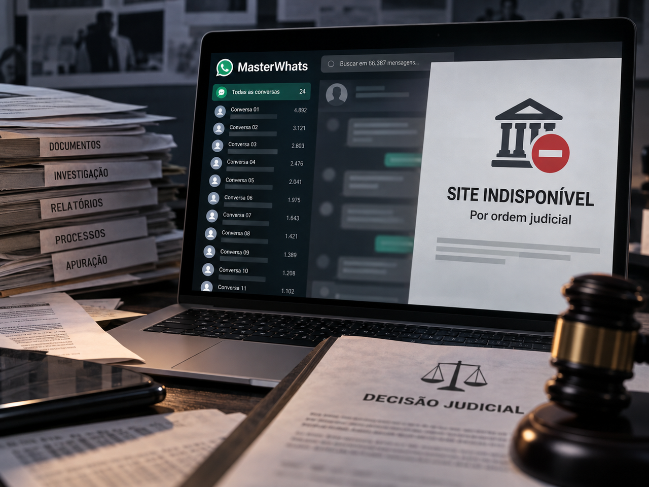 MasterWhats sai do ar por ordem judicial e abre debate sobre os limites de transformar conversas públicas em banco de dados