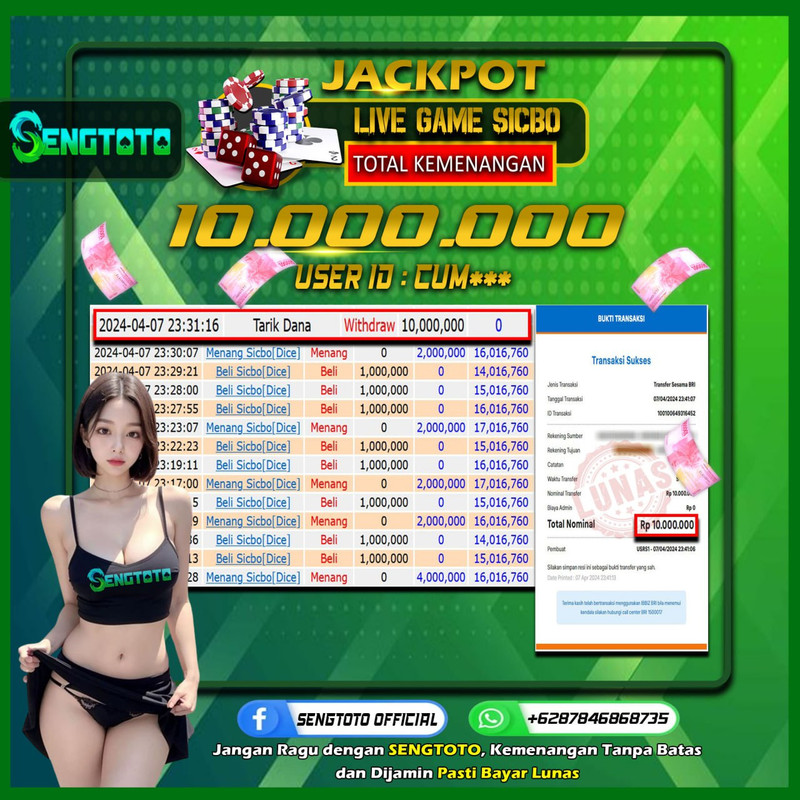BUKTI PEMBAYARAN LIVE GAME SICBO