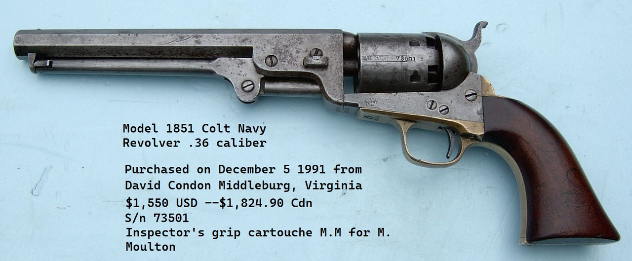 Sn 73501--U.S. Martial '51 Colt Navy-Army Revolver