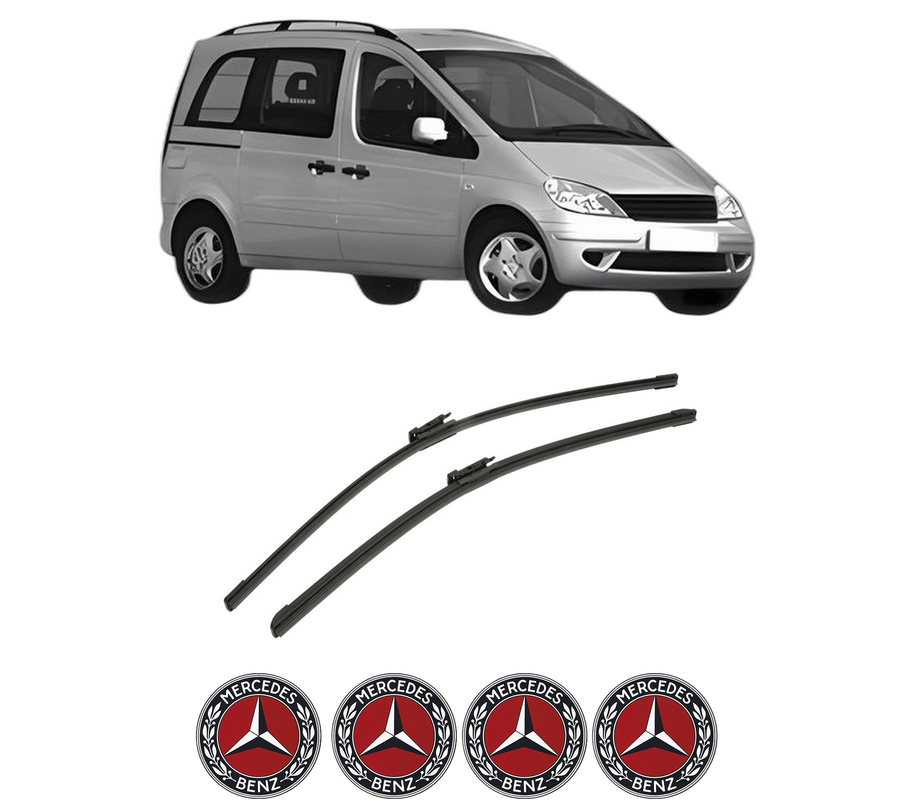 Set stergatoare auto MERCEDES-BENZ VANEO (414) din 2002-2005, pentru parbriz auto, 2 bucati, Bosch Aerotwin, din cauciuc siliconat rezistent, 4 Stickere Auto MERCEDES-BENZ
