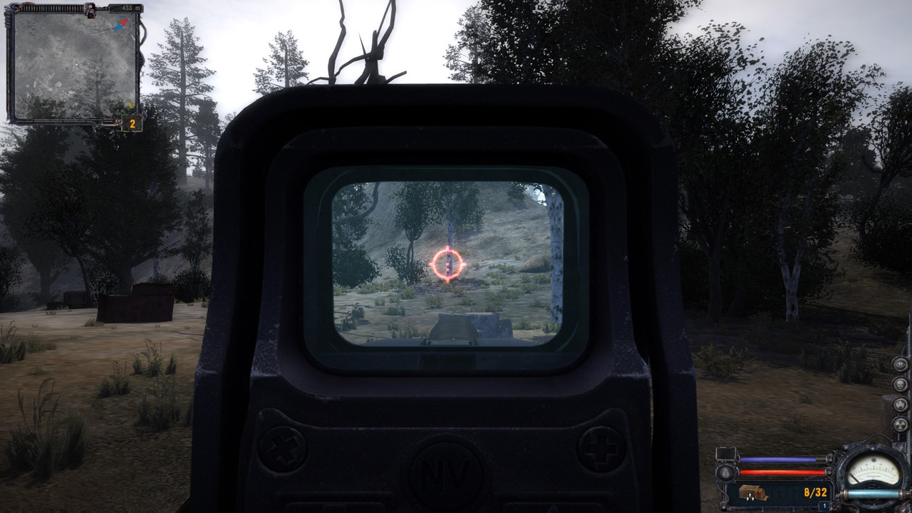 Глушитель и ЕОТ в прицеливании