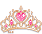 Golden tiara with pink gems pixel