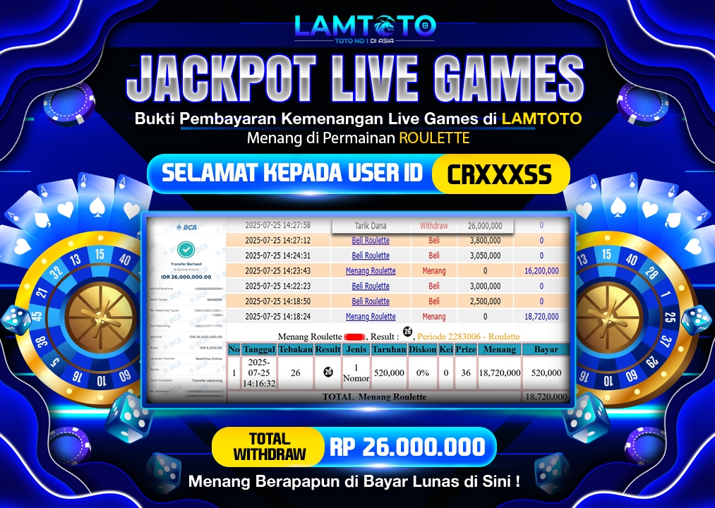 BUKTI JACKPOT LUNAS LAMTOTO