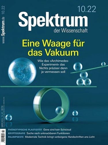 Cover: Spektrum der Wissenschaft Magazin No 10 Oktober 2022 Cover: Spektrum der Wissenschaft Magazin No 10 Oktober 2022