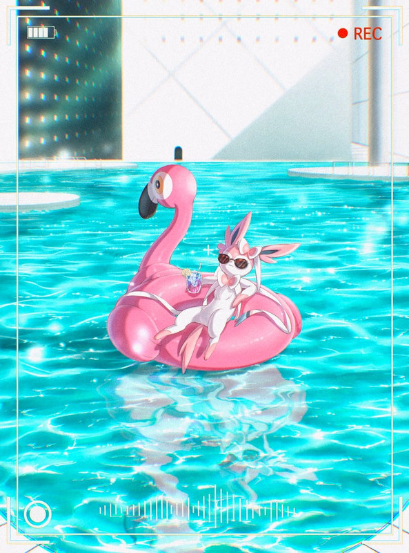 sylveon-and-flamigo-pokemon-drawn-by-w8u