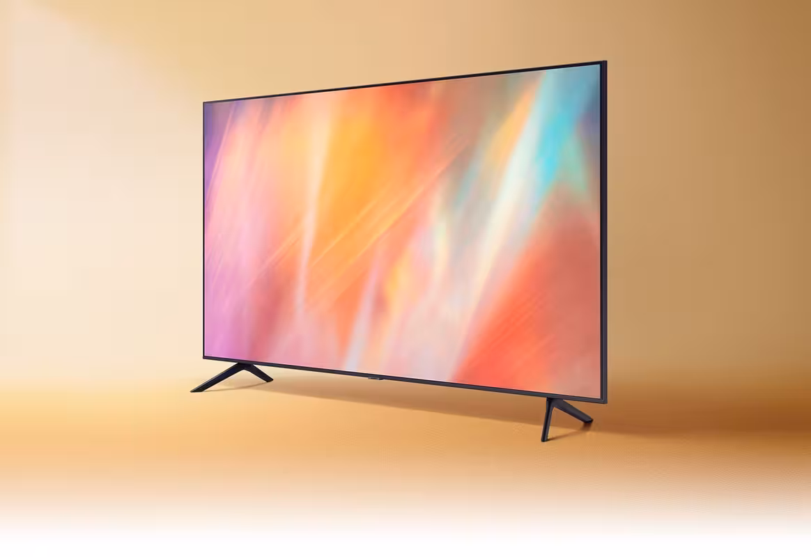 Televisor Samsung de 58 pulgadas, mostrando una imagen nítida en su pantalla Crystal UHD 4K.