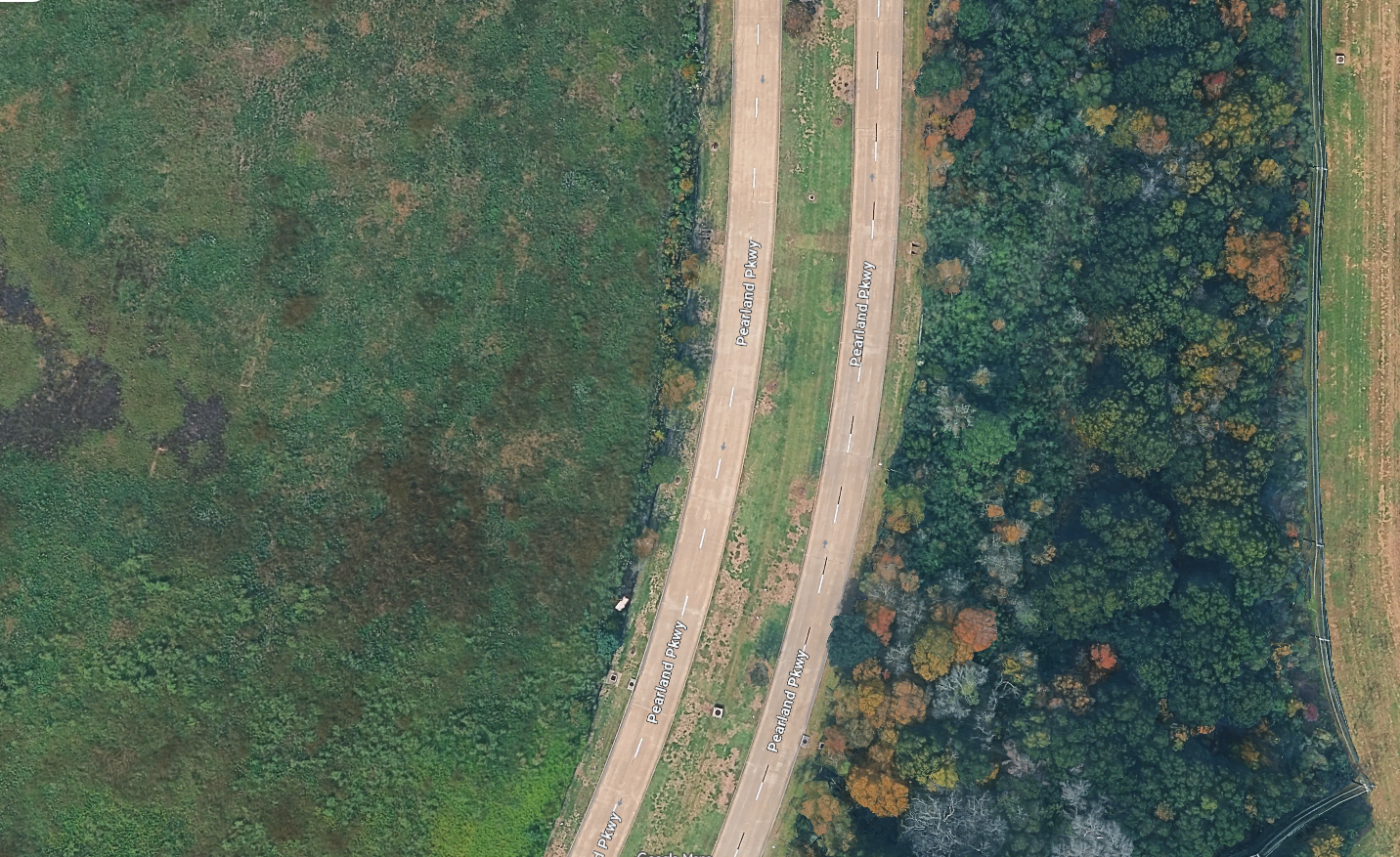 Current aerial image of Pearland Parkway