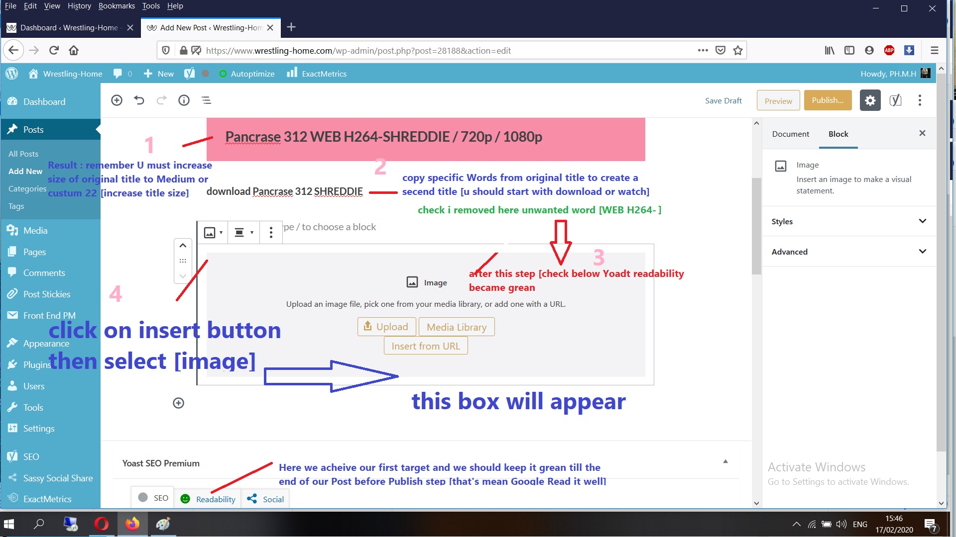 WH Professional Post Creation