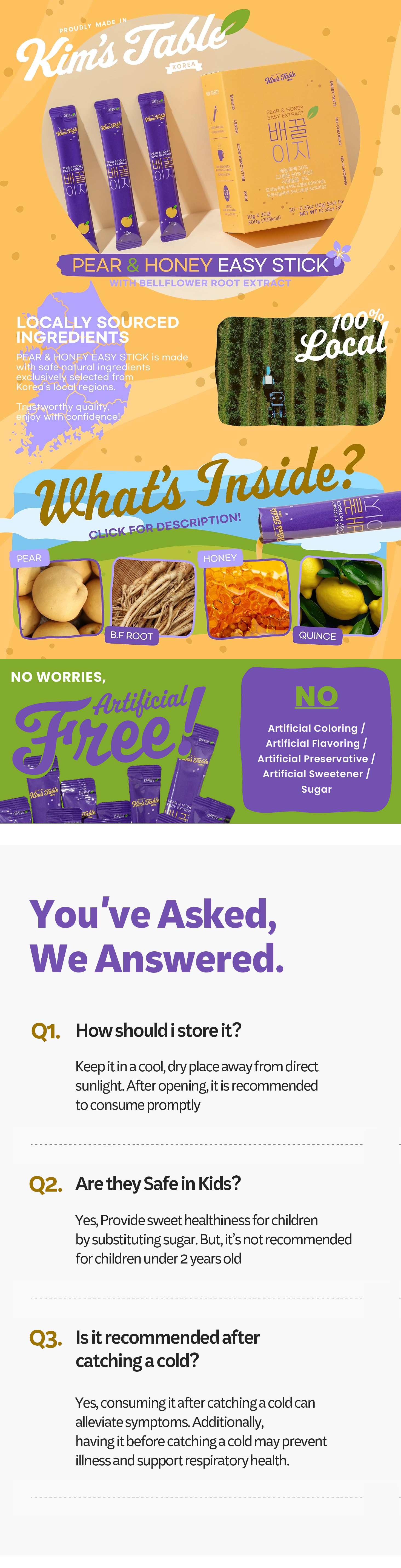 Kim's Table Pear Bellflower Root Extract product details