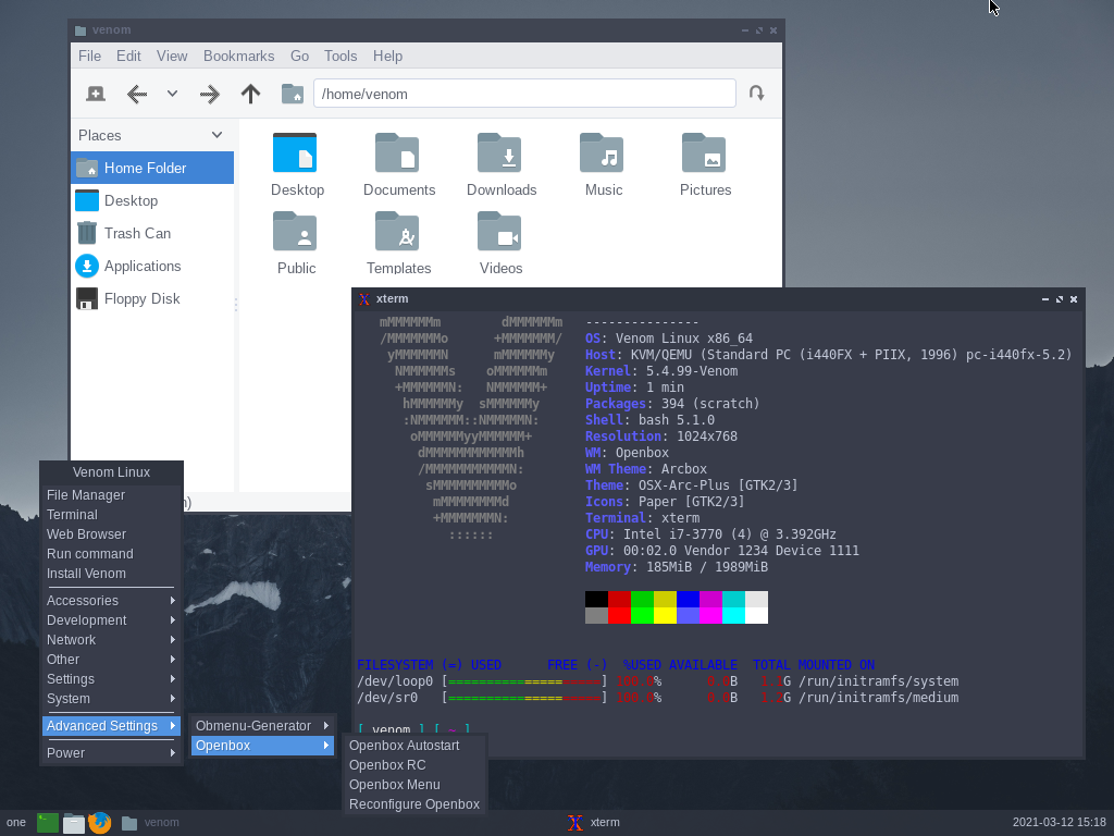 Venom Linux Desktop Example