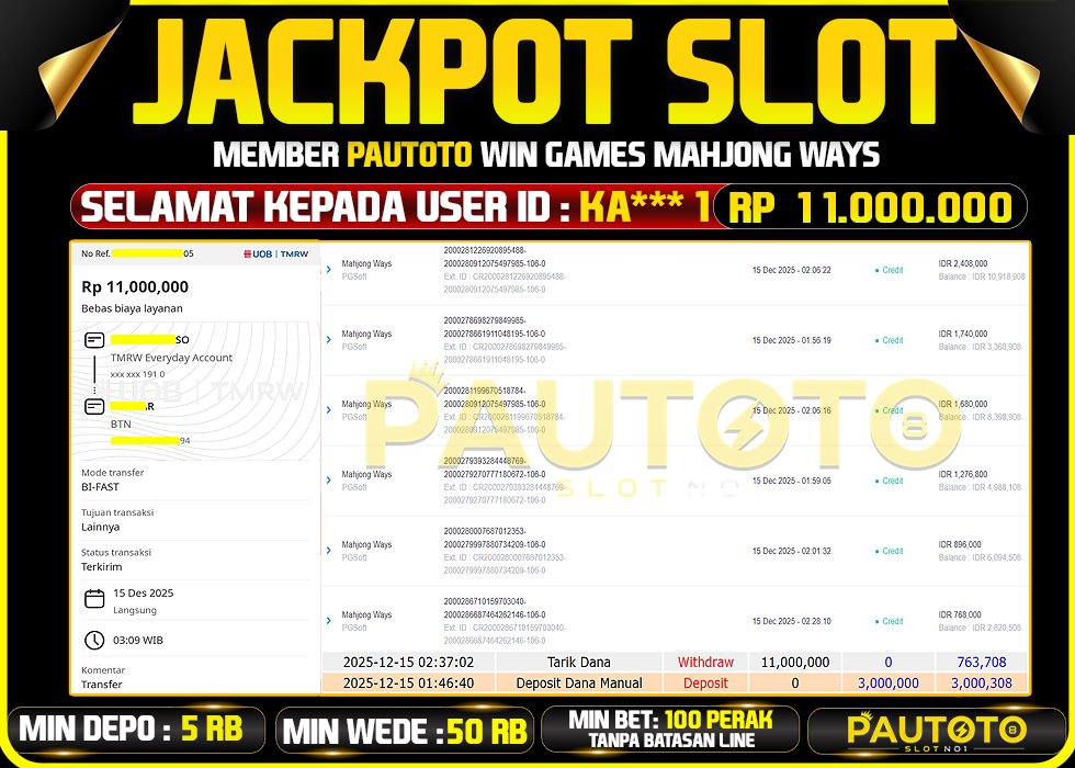 BUKTI JACKPOT LUNAS PAUTOTO