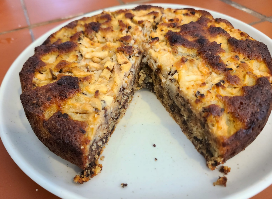 Tarta de chocolate pera