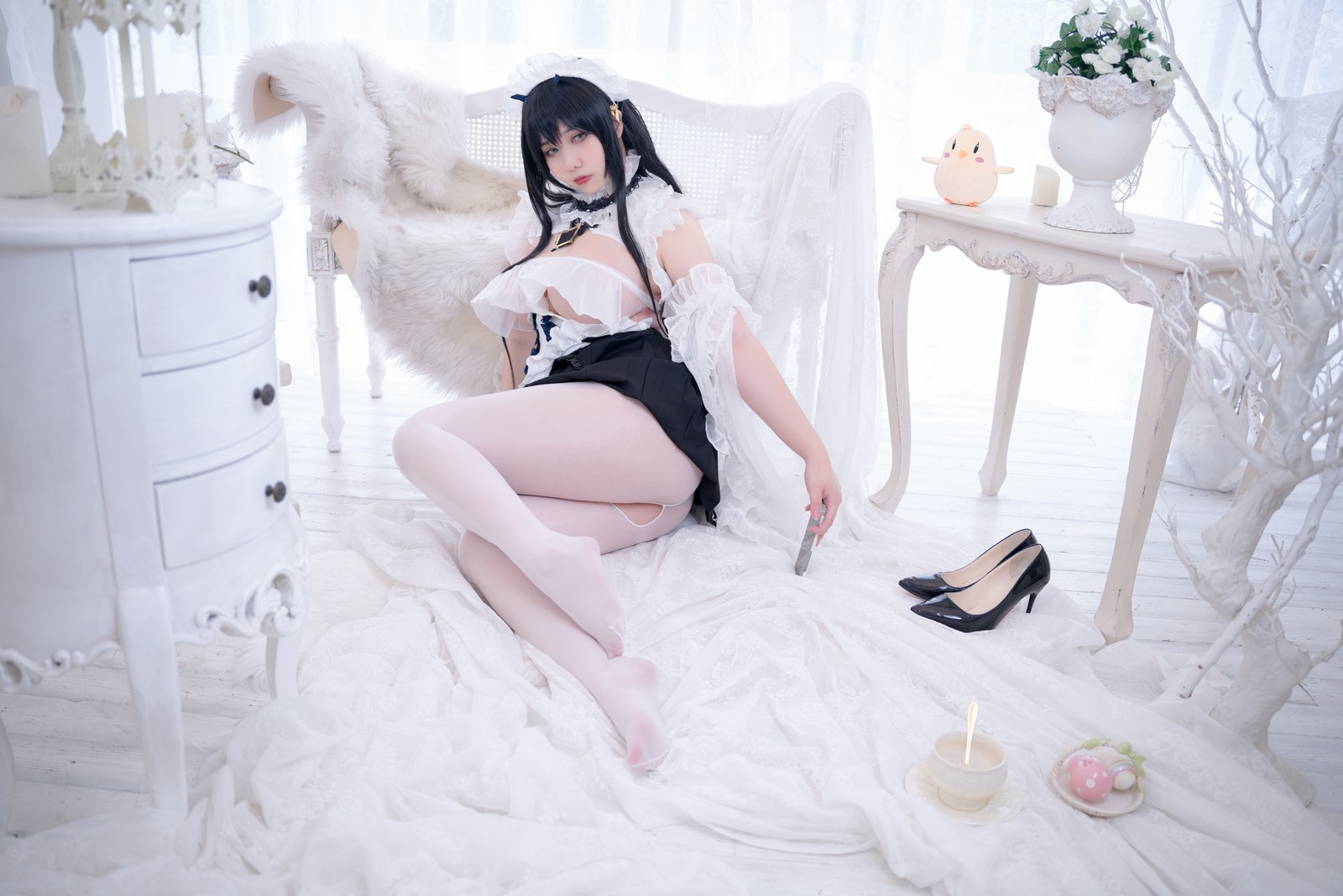 Meroko_魅瞳 – 碧蓝航线 不挠 女仆 Cos 写真（53P-744.2M）慵懒女仆主题高清图集插图7