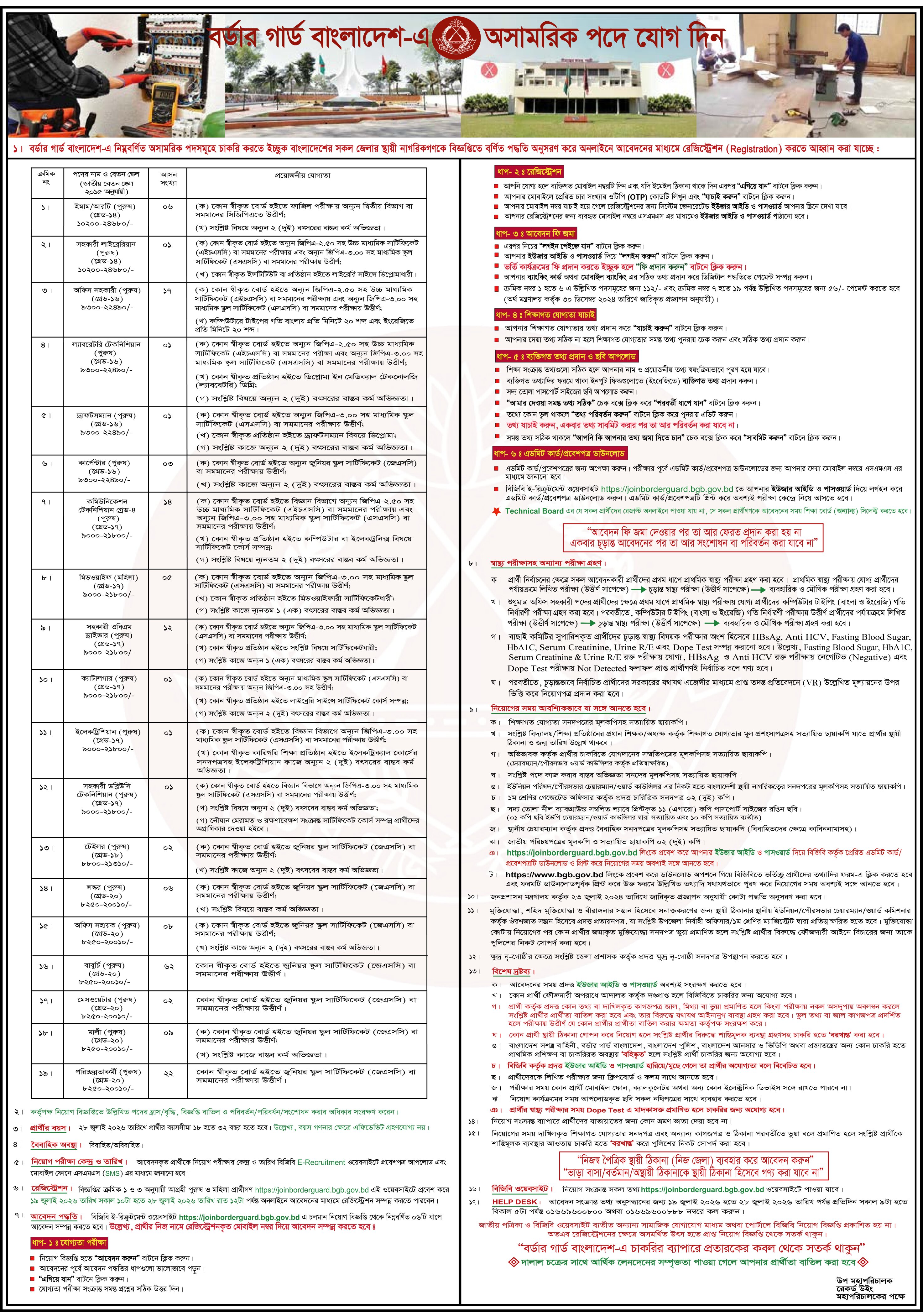 BGB Civilian Job Circular 2026 joinborderguard.bgb.gov.bd Apply BGB Civilian Job Circular 2026 joinborderguard.bgb.gov.bd Apply