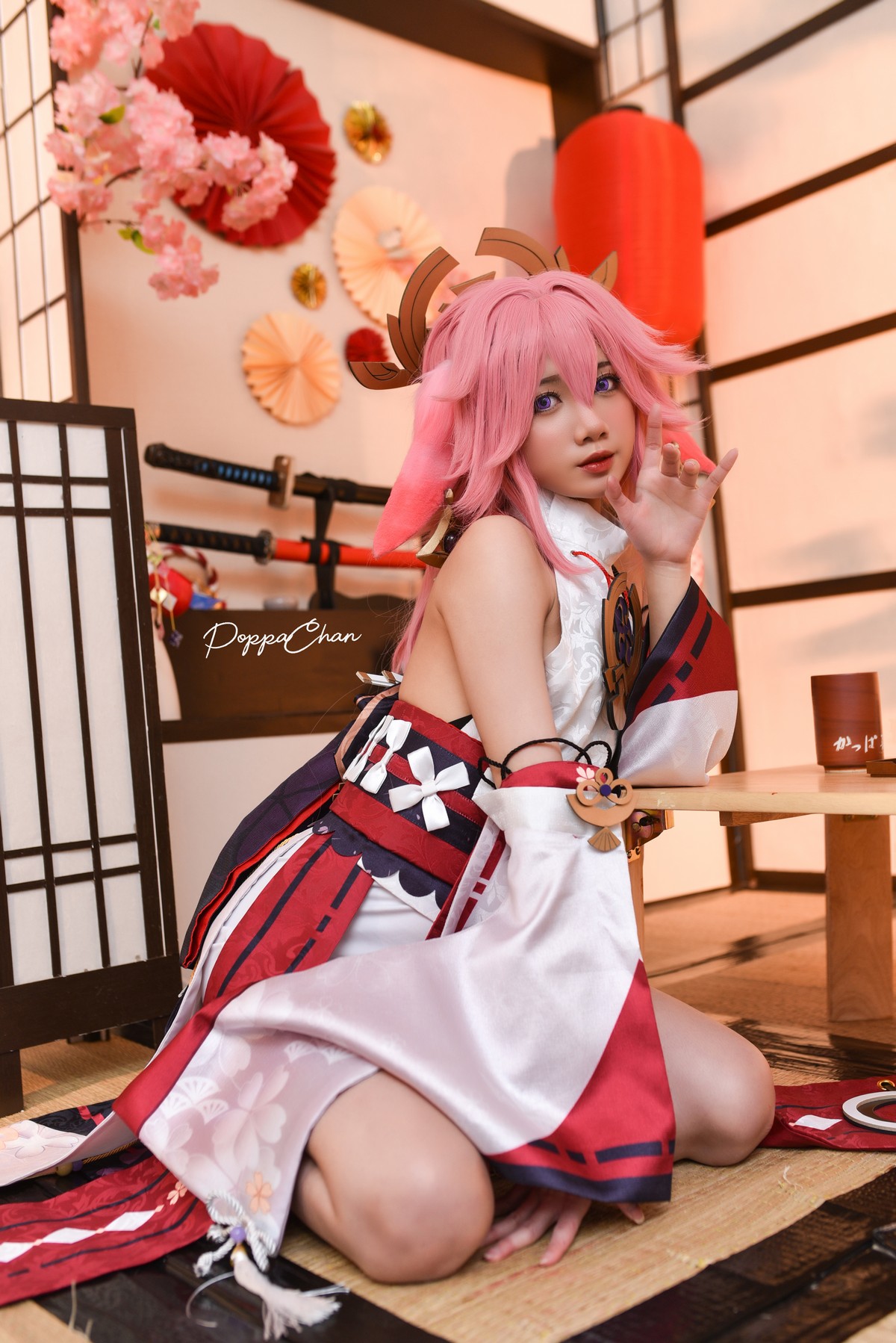 PoppaChan Yae Miko Cosplay Premium Set (Genshin Impact) – 56 Photos 15 Videos 619MB插图3