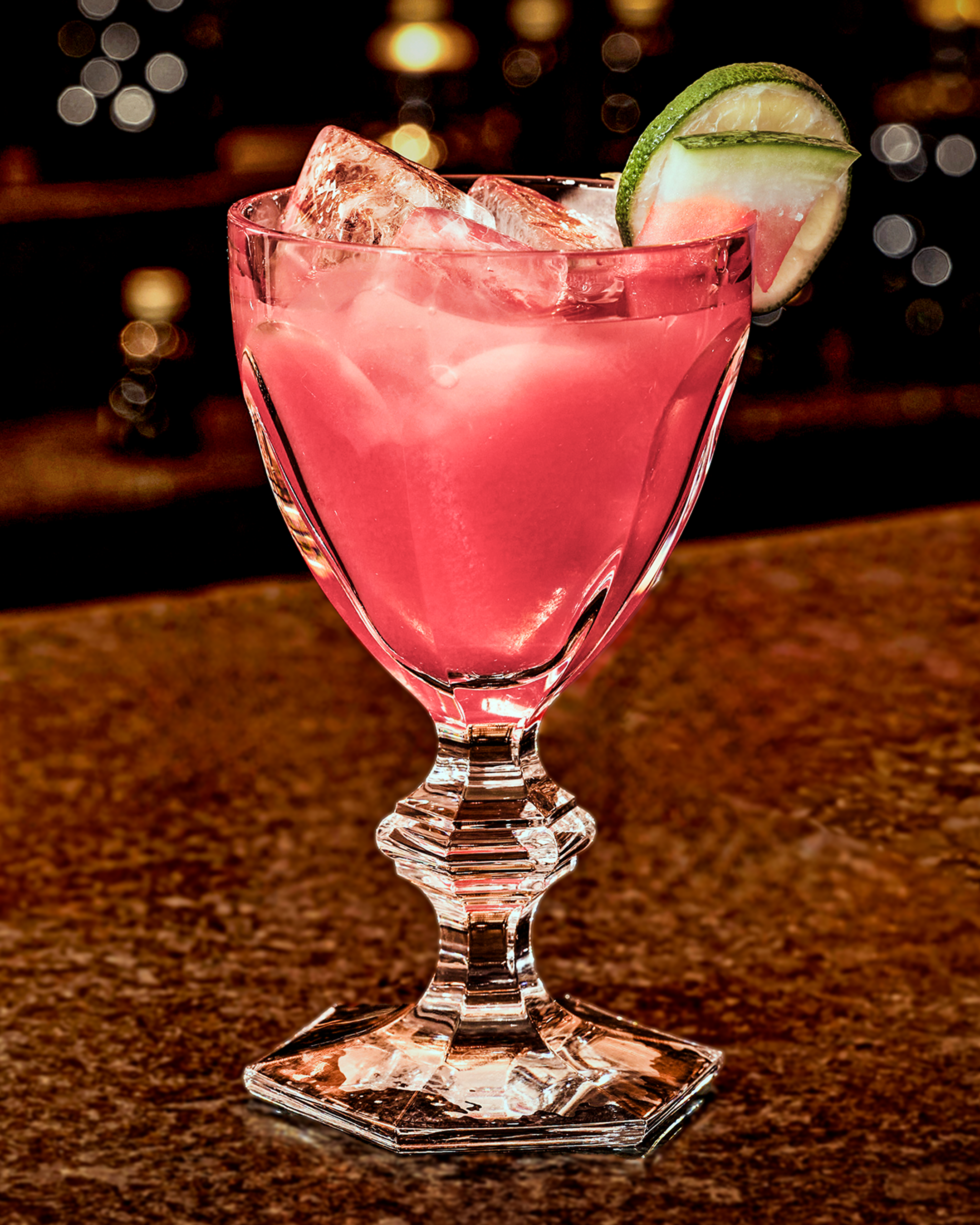 Water Melly cocktail finished presentation